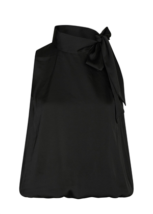 Veda drapy satin top Sort Neo Noir 